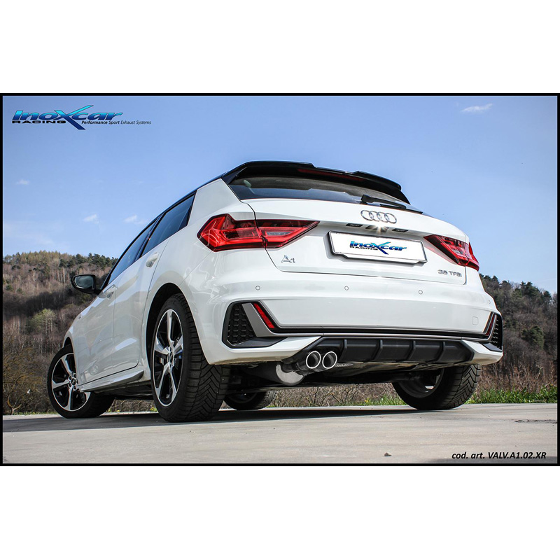 100% RVS Sportuitlaat  Audi A1 (GBA) 35TFSI (150pk) 2018- 2x70mm Ceramic Black