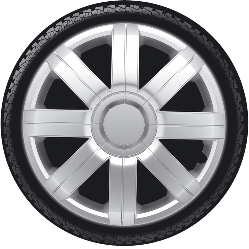 4-Delige Wieldoppenset Sportive 14-inch zilver
