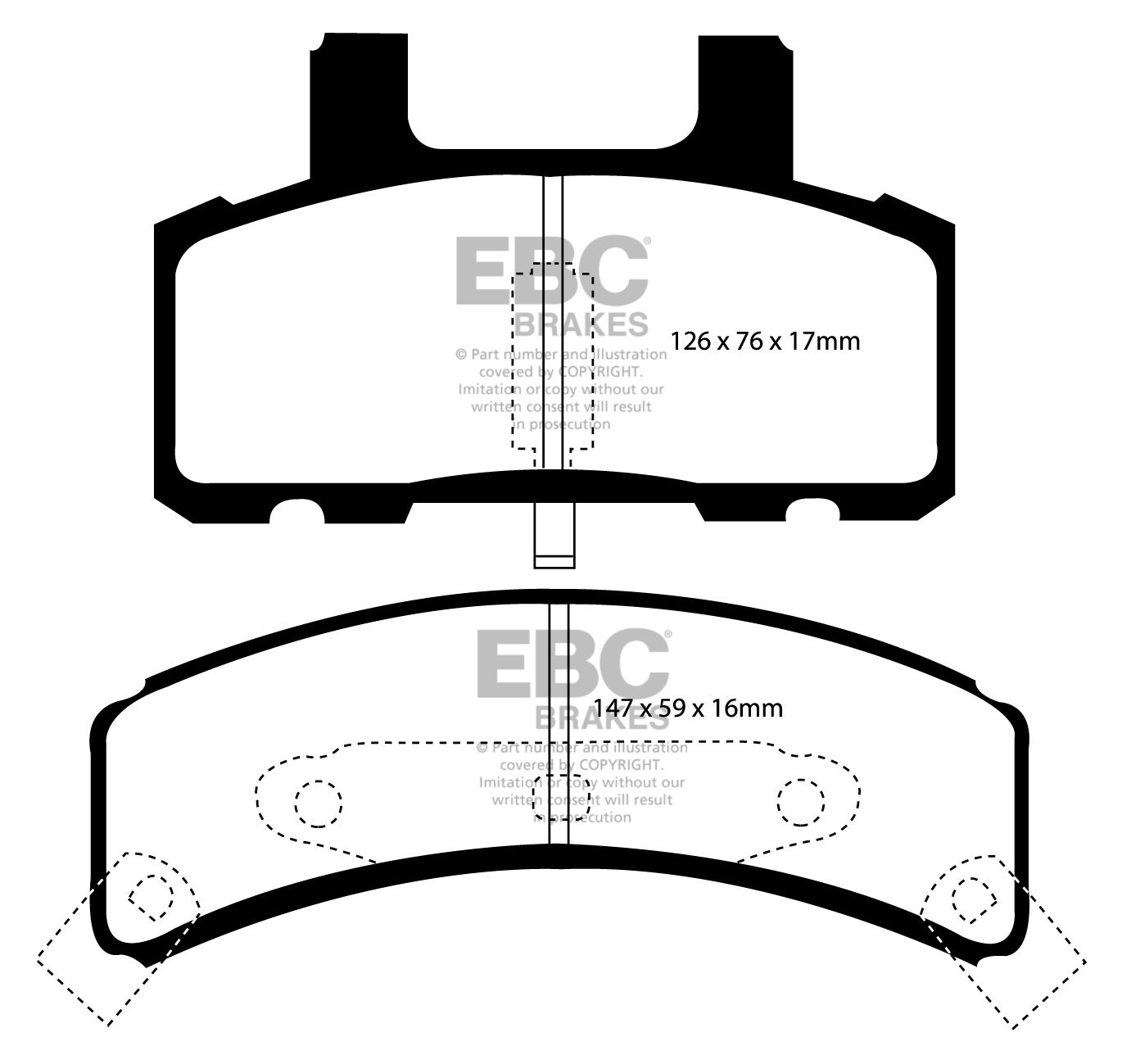 EBC Brakes DODGE (USA) Ram Pick-Up (1500) (4WD) Remblokken voorz