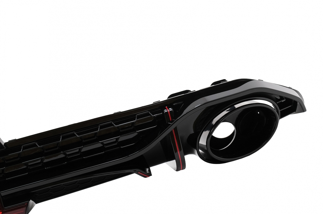 Diffuser Audi S3 Sedan 8Y RS-Look Zwart met sierstukken