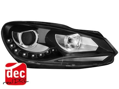 Koplampen VW Golf VI Xenon Look LED zwart