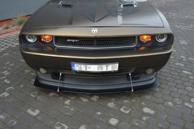 Voorspoiler Dodge Challenger MK3. Phase-I SRT8 Coupe V.1 Glanzend Zwart