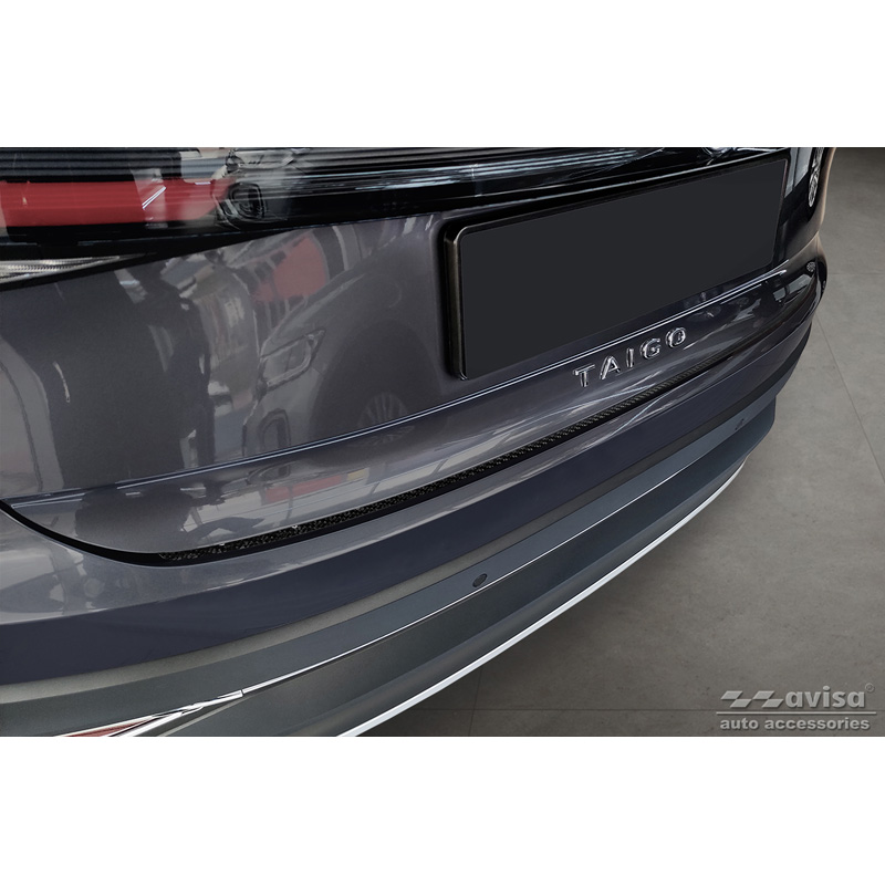 Echt 3D Carbon Achterbumperprotector  Volkswagen Taigo 2021- 'Ribs'