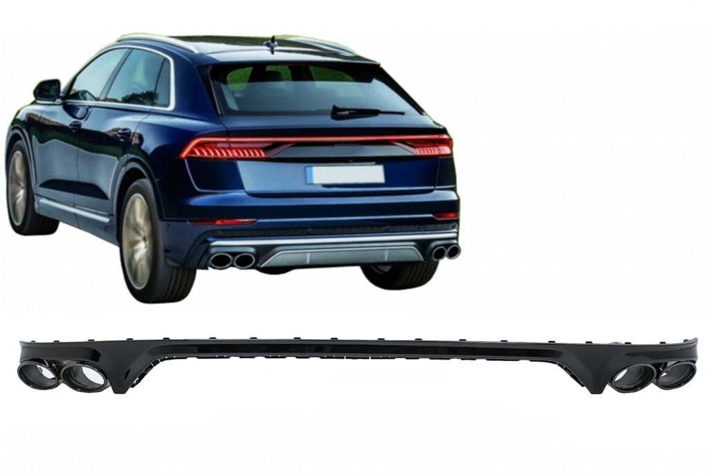 Audi SQ8 Diffuser S-Line Glans Zwart Zwarte Sierstukken