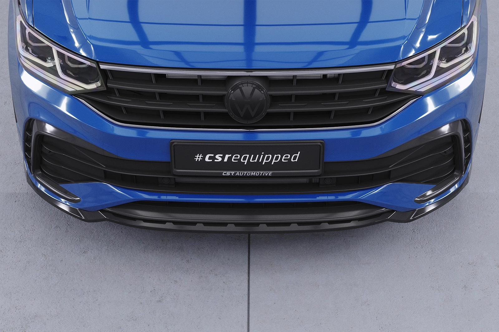 Voorspoiler VW Tiguan II (Typ AD1) R-Line 09/2020–heden (Facelift) – CSR Automotive – Glans Zwart