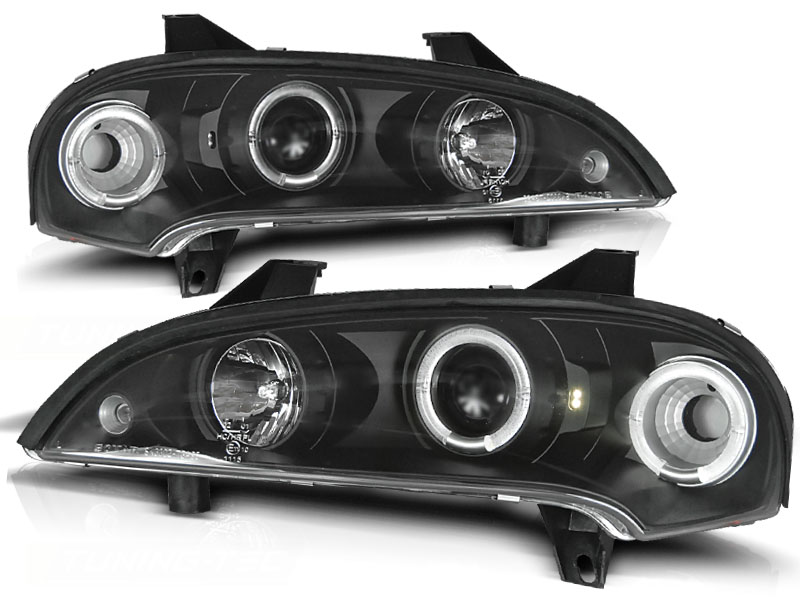 Koplampen Opel Tigra 94-00 Angel Ayes Zwart