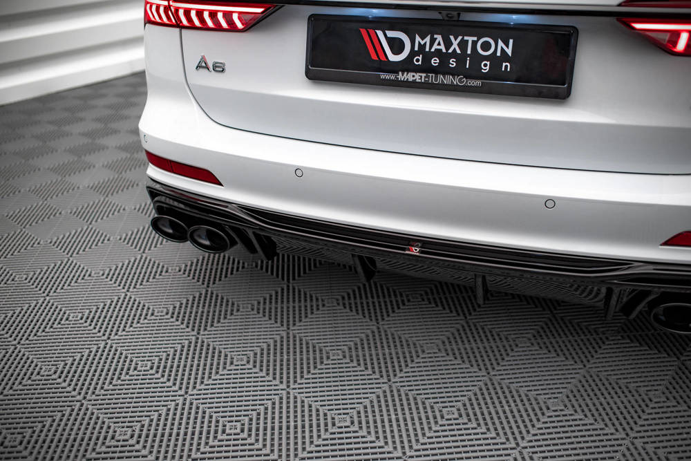Diffuser Audi A6 C8 S-Line Maxton Glans Zwart Chrome Sierstukken