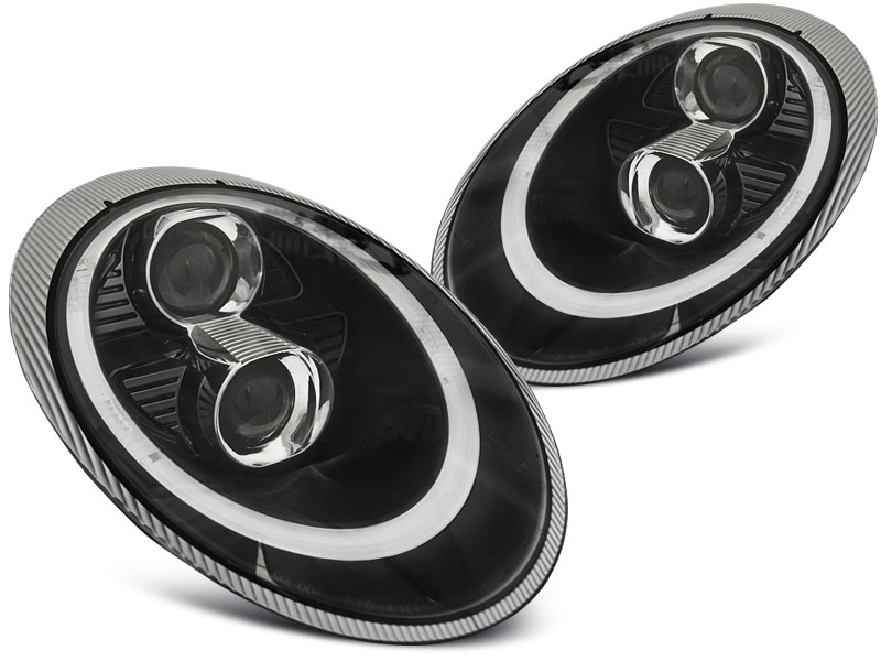 Koplampen Porsche 911 997 DRL LED Xenon Zwart