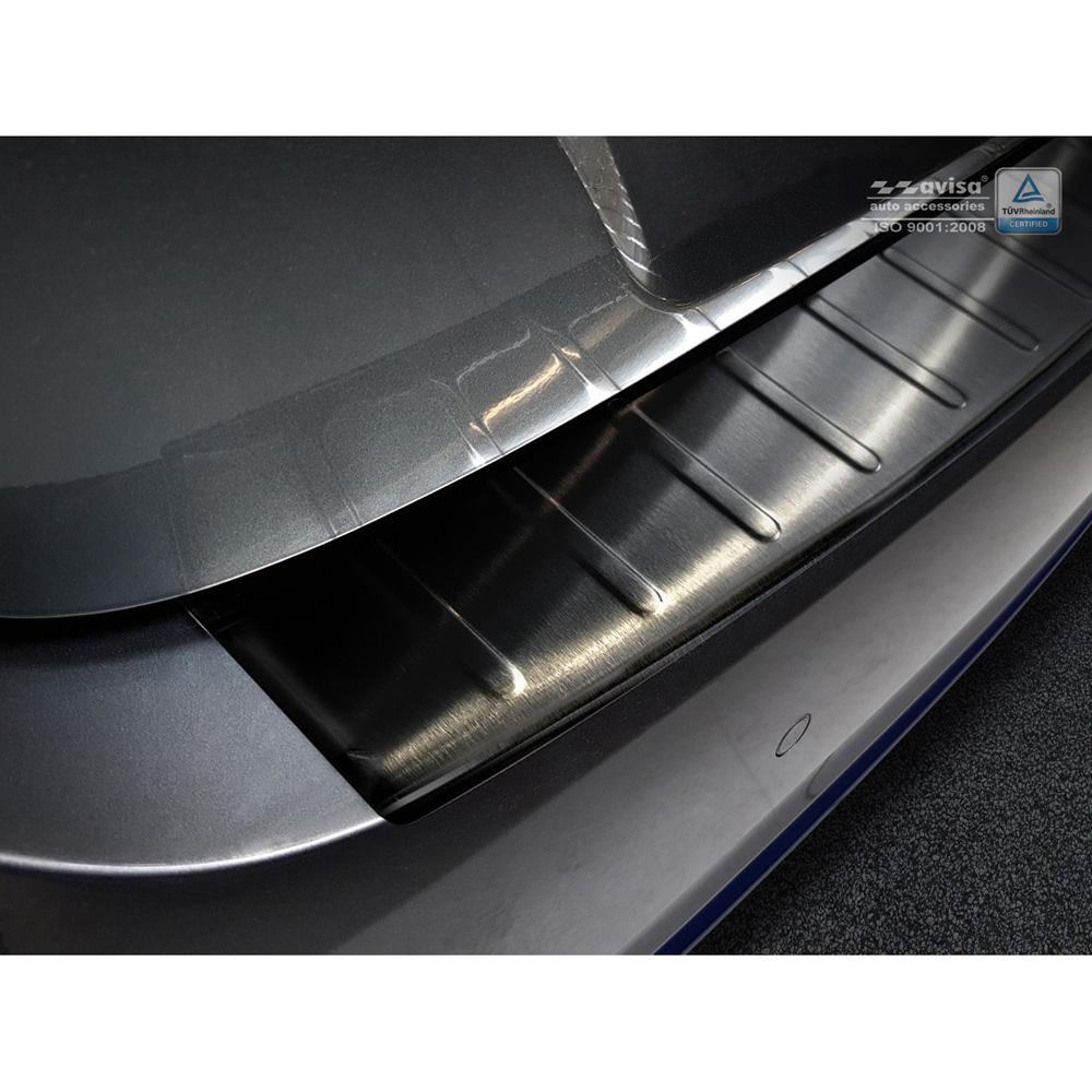 Zwart RVS Achterbumperprotector  Nissan Leaf II 2017-2021 & FL 2021- 'Ribs'