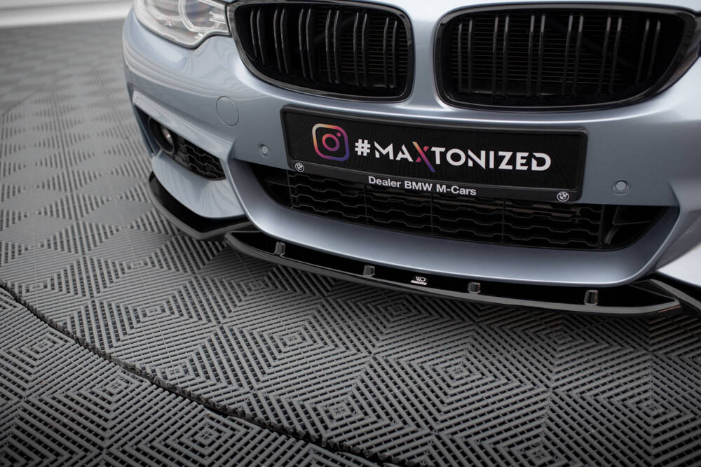 Voorspoiler V.3 BMW 4 Coupe M Pakket F32 Maxton Glans Zwart