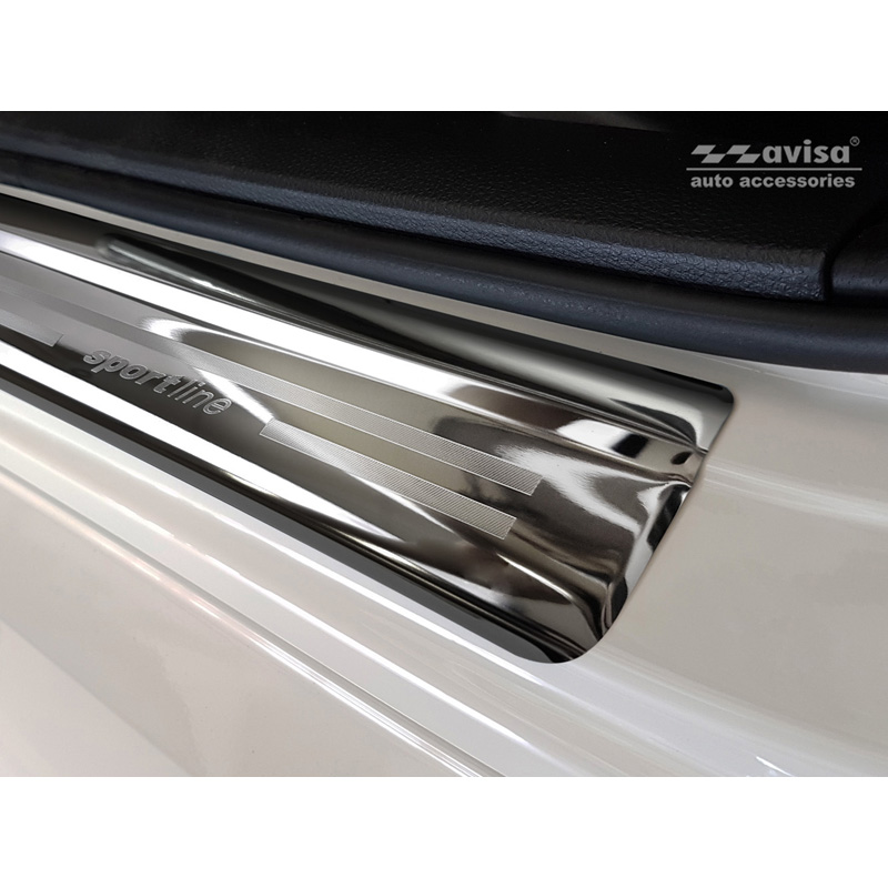 Zwart glanzend RVS Instaplijsten  Honda Civic X HB 5-deurs 2017-2022 'Sportline' - 4-delig