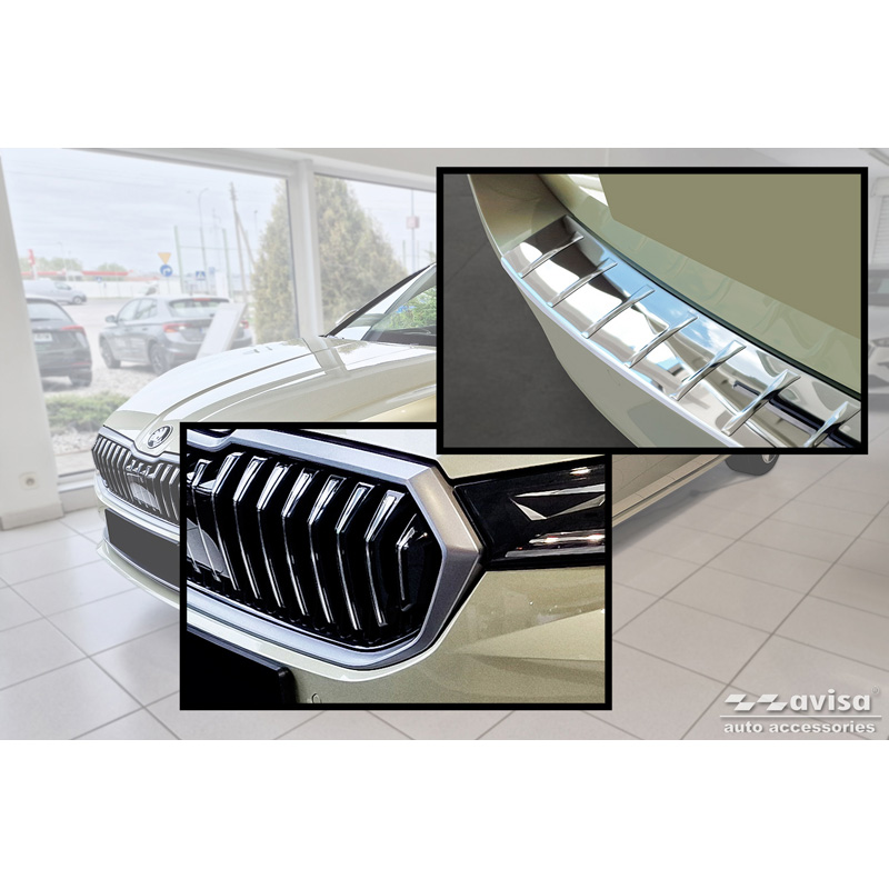Chroom RVS Achterbumperprotector  Skoda Superb IV Combi 2023- 'Ribs'