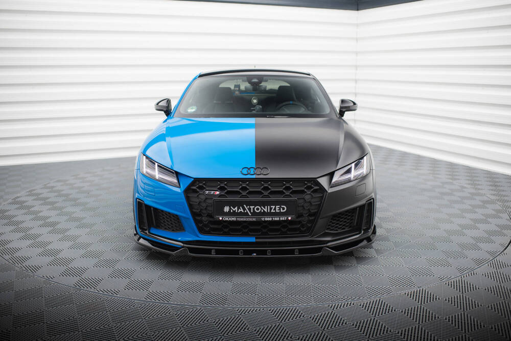 Voorspoiler V.1 Audi TT S-Line / TTS 8S FL Maxton Glans Zwart
