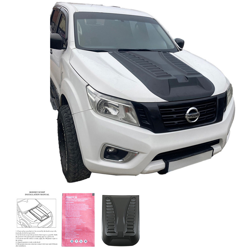 Motorkapluchtinlaat (Scoop)  Nissan Navara NP300 (D23) 2014-2021 - Versie 3 - Matzwart