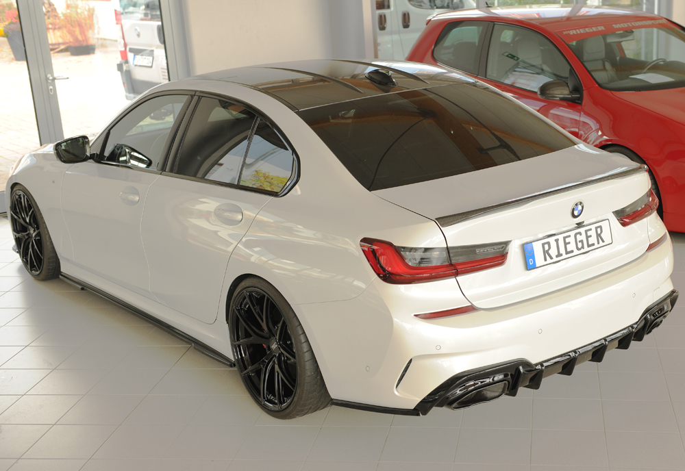 Diffuser BMW 3 Serie G20 M340i Rieger Glans Zwart voor Trekhaak