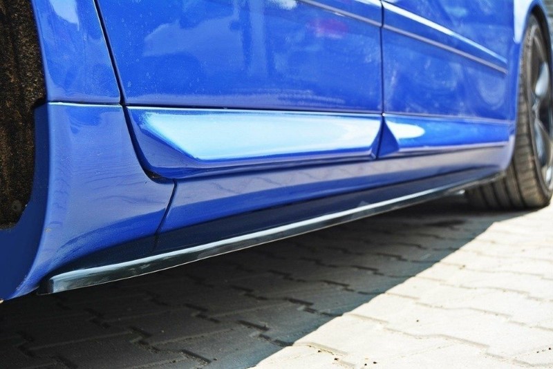 Zijskirts Audi S4 / A4 / A4 S-Line B6 / B7 Glanzend Zwart