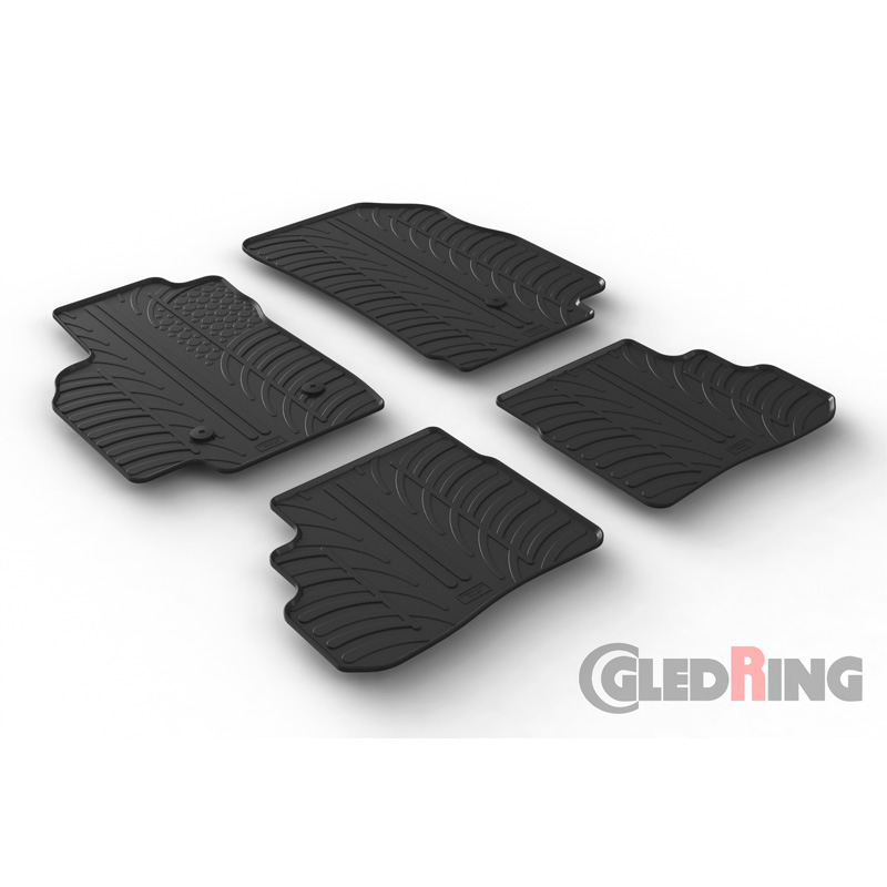 Rubbermatten  Opel Karl 8/2015- (T profiel 4-delig + montageclips)