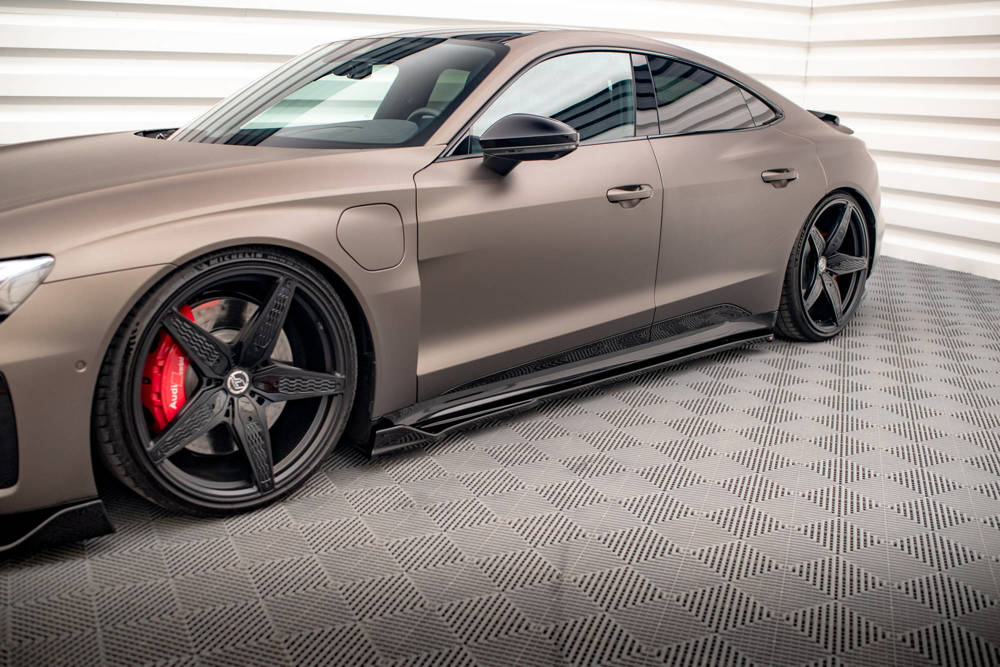 Zijskirts V.2 Audi E-Tron GT & RS GT Maxton Glans Zwart