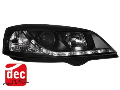 Koplampen Opel Astra G 1998-2004 Devil Eyes real DRL LED Zwart
