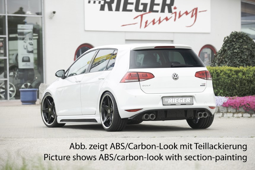 Zijskirts VW Golf 7 Rieger carbon-look met uitsparing