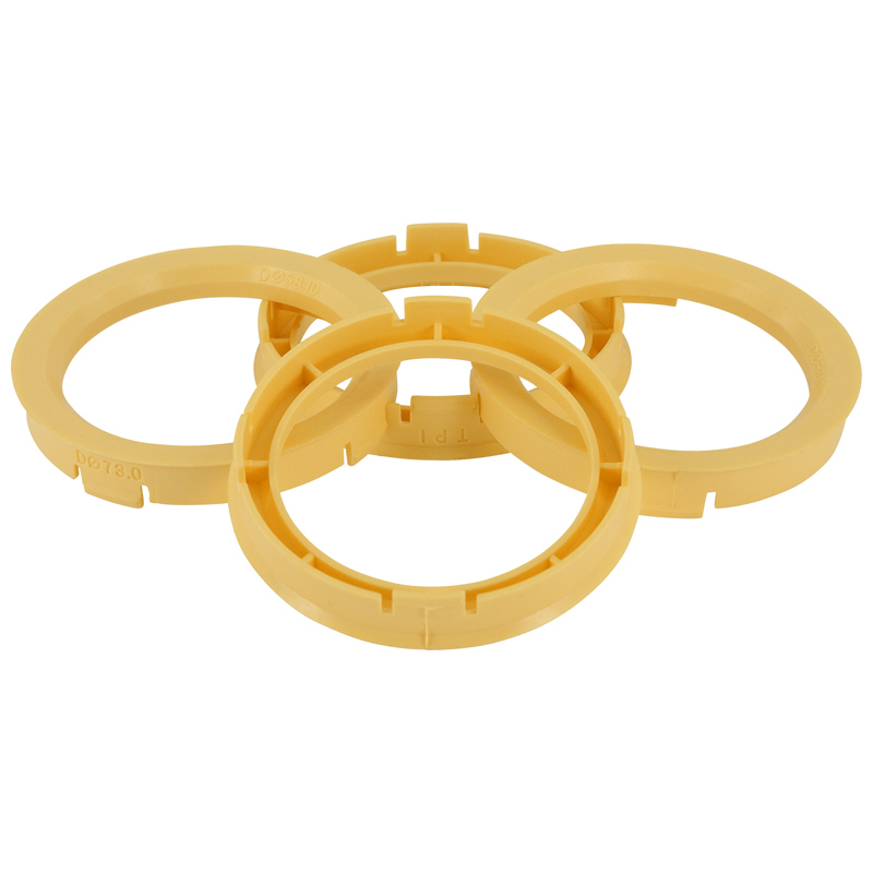 Set TPI Centreerringen - 74.1->54.1mm - Geel