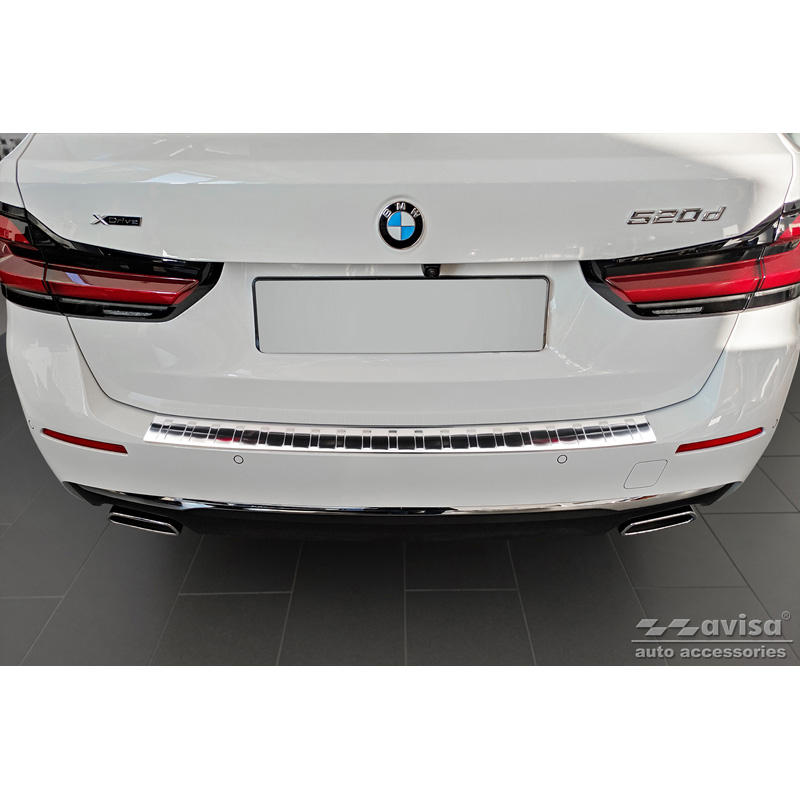 RVS Achterbumperprotector  BMW 5-Serie G31 Touring Facelift 2020-2024 excl. M-Sport 'Ribs'