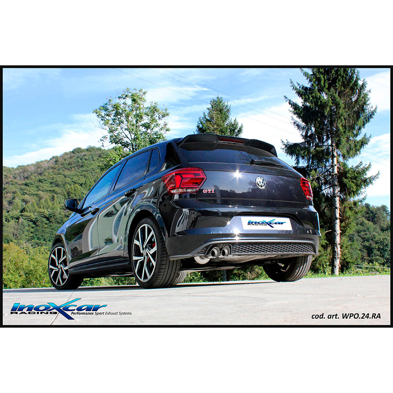100% RVS Sportuitlaat  Volkswagen Polo (AW) 2.0 GTI 200pk 2017- 2x80mm X-Race