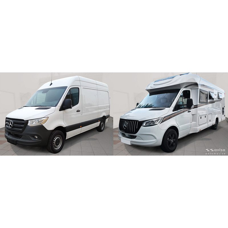 Avisa RVS bekerhouder afdekking (2 stuks)  Mercedes Sprinter III 2018- - Zilver