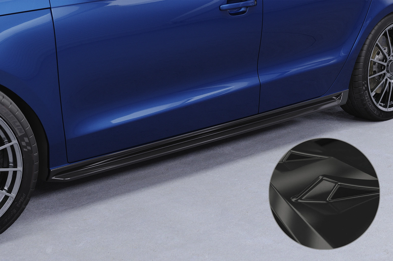 Zijskirts voor Audi A1 (8X) Glans Zwart