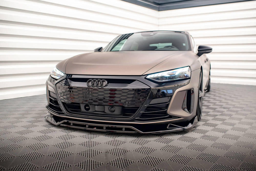 Voorspoiler V.2 Audi E-Tron GT & RS GT Maxton Glans Zwart