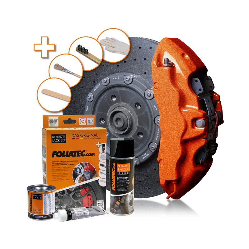 Foliatec Remklauwlakset - cosmic orange metallic - 3 Componenten