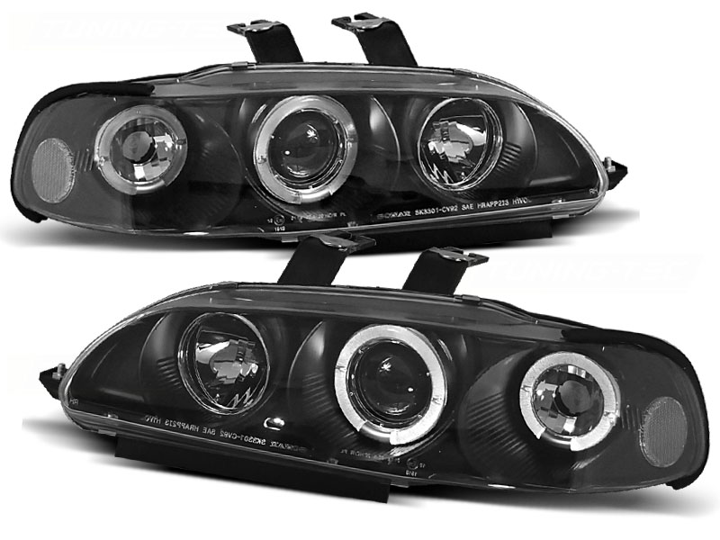 Koplampen Honda Civic 92-95 Angel Eyes Zwart