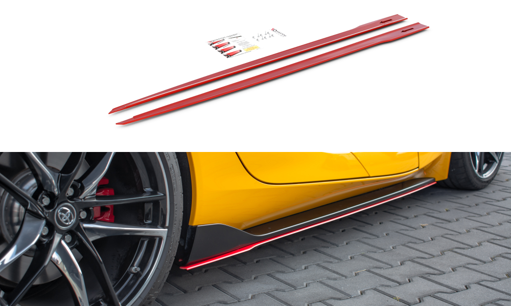 Zijskirts V.2 Toyota Supra MK5 Maxton Glans Rood
