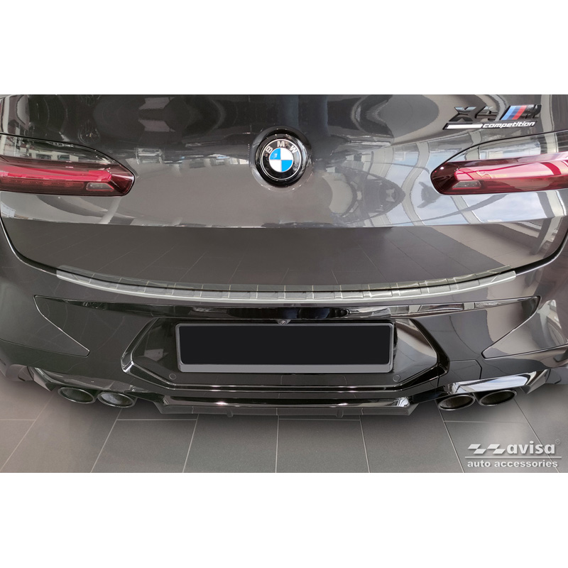 RVS Achterbumperprotector  BMW X4 G02/F98 M Competition Facelift 2021- 'Ribs'