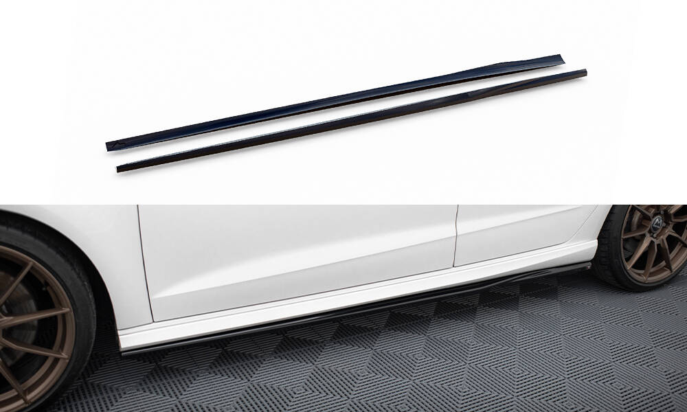 Zijskirts Audi S3 / A3 S-Line 8V Sportback Maxton Glans Zwart