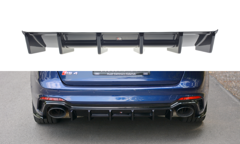 Diffuser Audi RS4 B9 Avant Glanzend Zwart