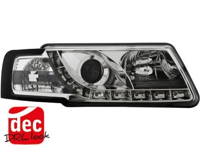 Koplampen VW Passat 3B 96-00 Devil Eyes DRL look chroom