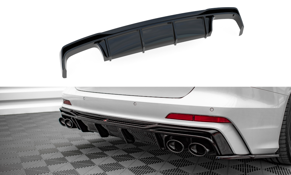 Diffuser Audi S6 / A6 S-Line C8 Maxton Glans Zwart